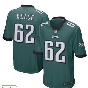 Nike Philadelphia Eagles Jason Kelce Game Midnight Green Jersey Size Large